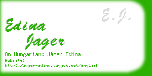 edina jager business card