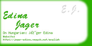 edina jager business card